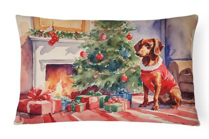 Cozy Christmas Throw Pillow Throw Pillow for Indoor Couch Bed Outdoor Patio Washable, Dachshund 2641,12Hx16W