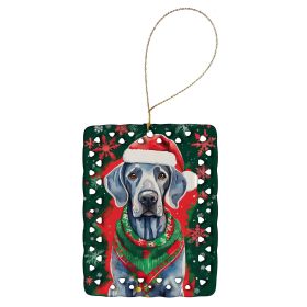 Weimaraner Christmas Porcelain Ornament Christmas Tree Hanging Decorations for Home Christmas Holiday, Rectangle, Gift, Multicolor