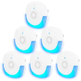 6 Packs Ultrasonic Pest Repellers Plug In Indoor Pest Control Mouse Repellent Chaser Deterrent For Home Kitchen Office Warehouse Hotel (Color: White)