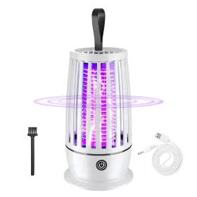 Rechargeable Mosquito Killer Lamp Bug Zapper With Night Light Strap Mosquito Catcher With Max 1615Square Feet Range UV Light For Indoor Outdoor (Color: White)