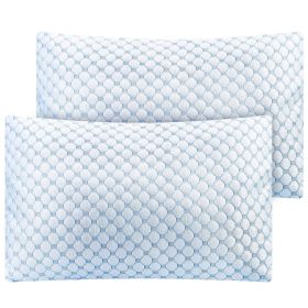 2Pcs Or 1Pc Cooling Memory Foam Pillow Ventilated Soft Bed Pillow With Cooling Gel Infused Memory Foam Machine Washable (Option: King-2Pcs)