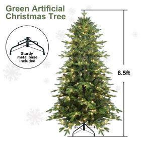 PVC Christmas Tree, Christmas Decorations, Green, With Lights (Option: Half of 13ft)