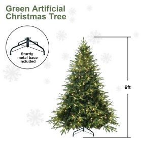 PVC Christmas Tree, Christmas Decorations, Green, With Lights (Option: 6ft)