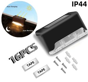 16/32PCS solar outdoor light, spring camping outdoor light, outdoor LED step light, solar charging, suitable for balconies, terraces, stairs, fen (Color: White)