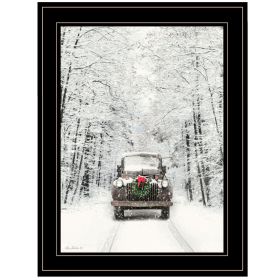 Trendy Decor 4U "Antique Christmas" Framed Wall Art, Modern Home Decor Framed Print for Living Room (Color: as Pic)
