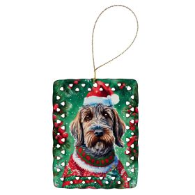 Wirehaired Pointing Griffon Christmas Porcelain Ornament Christmas Tree Hanging Decorations for Home Christmas Holiday, Rectangle, Gift, Multicol (Default: Default)