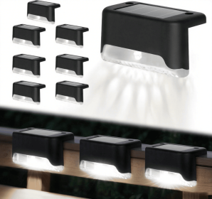 16/32PCS solar outdoor light, spring camping outdoor light, outdoor LED step light, solar charging, suitable for balconies, terraces, stairs, fen (Color: White light 8PCS)